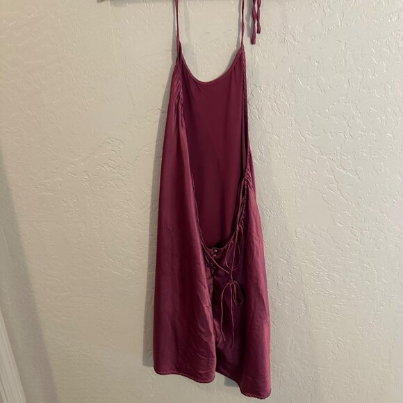 NWT Free People Bundle of Champagne & Pink Silky Slip Halter Dresses - Picture 6 of 14